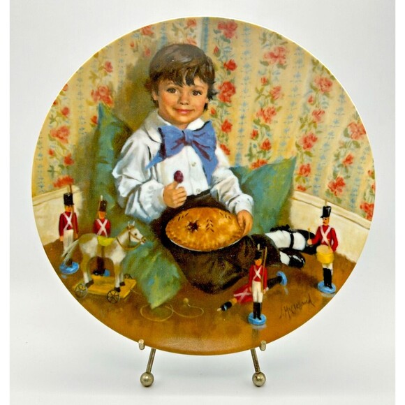 RECO John McClelland 1982 Mother Goose Little Jack Horner 8" Plate w Box & COA - Picture 1 of 9